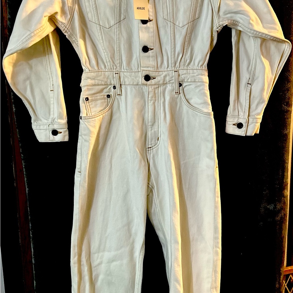 Agolde White/Cream Denim Jumpsuit NWT Size 0